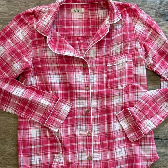 UGG Women’s Pink Plaid Pajama Set - Picture 2 of 8